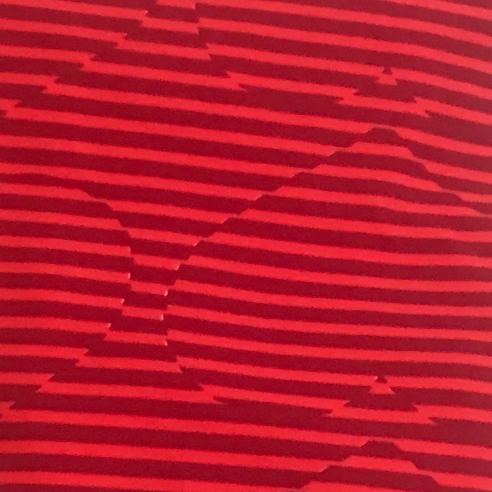 Red and dark red striped heart Lularoe leggings